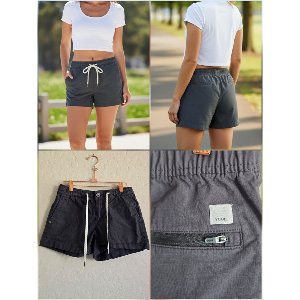Vuori Women's Vintage Ripstop Shorts Size XS Dark gray